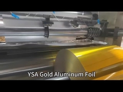 8011 Altın Alüminyum Folyo Rulo Gıda Sınıfı 35 Mikron Alüminyum Folyo Rulo içinde Jumbo Alüminyum Folyo Rulo