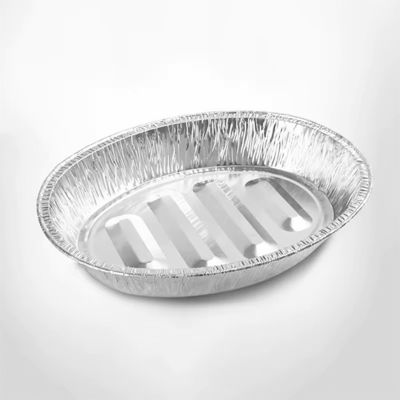 2270ml Oval Aluminum Foil Dinner Plate Fish Pans Foil Grilling BBQ Container