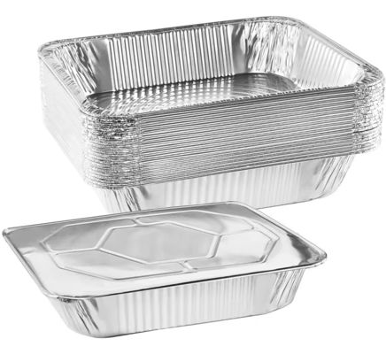 Hot And Cold Rectangular Aluminum Lasagna Tray Disposable Aluminum Foil Lasagna Tray