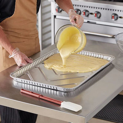 Foil Food Packaging Aluminum Foil Tray Silver PET Rectangle Accepted