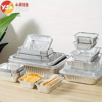 500ml 900ml 1000ml Foil Tray Disposable Food Aluminium Foil Container Foil Pan With Lid