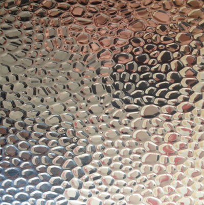 Turuncu kabuğu Stucco Hammer Pebble Embossed Mirror Yansıtıcı Alüminyum Yaprakları