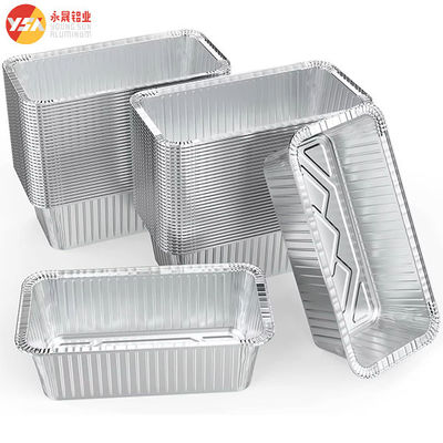No 6A Geri dönüştürülebilir Alüminyum folyo Mini Ekmek Taşı 670ml Tek kullanımlık folyo tepsisi Alüminyum folyo plastik kapağı olan gıda kabı